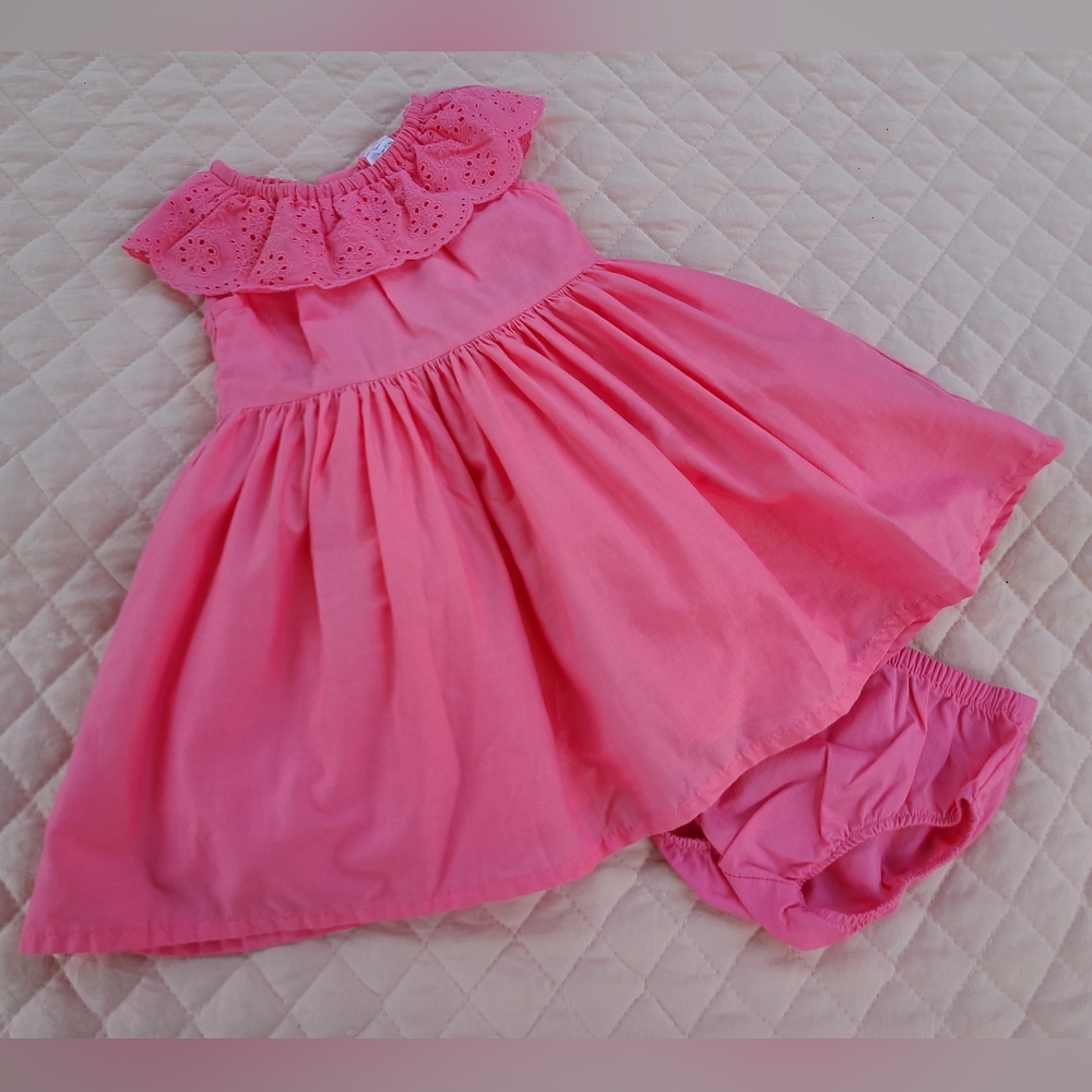 Tulle-lined pink eyelet dress by Carter's, size 9M